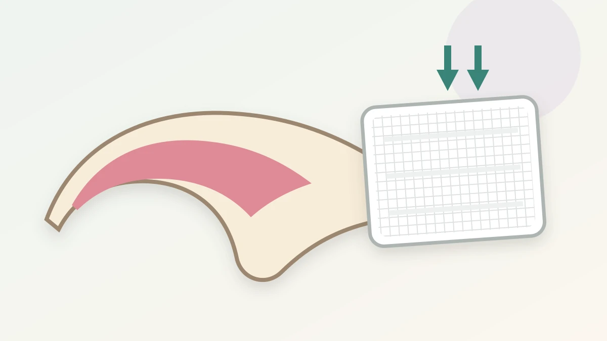 Simple illustration of clean folded gauze applying steady pressure to the tip of a cat claw after a small quick nick